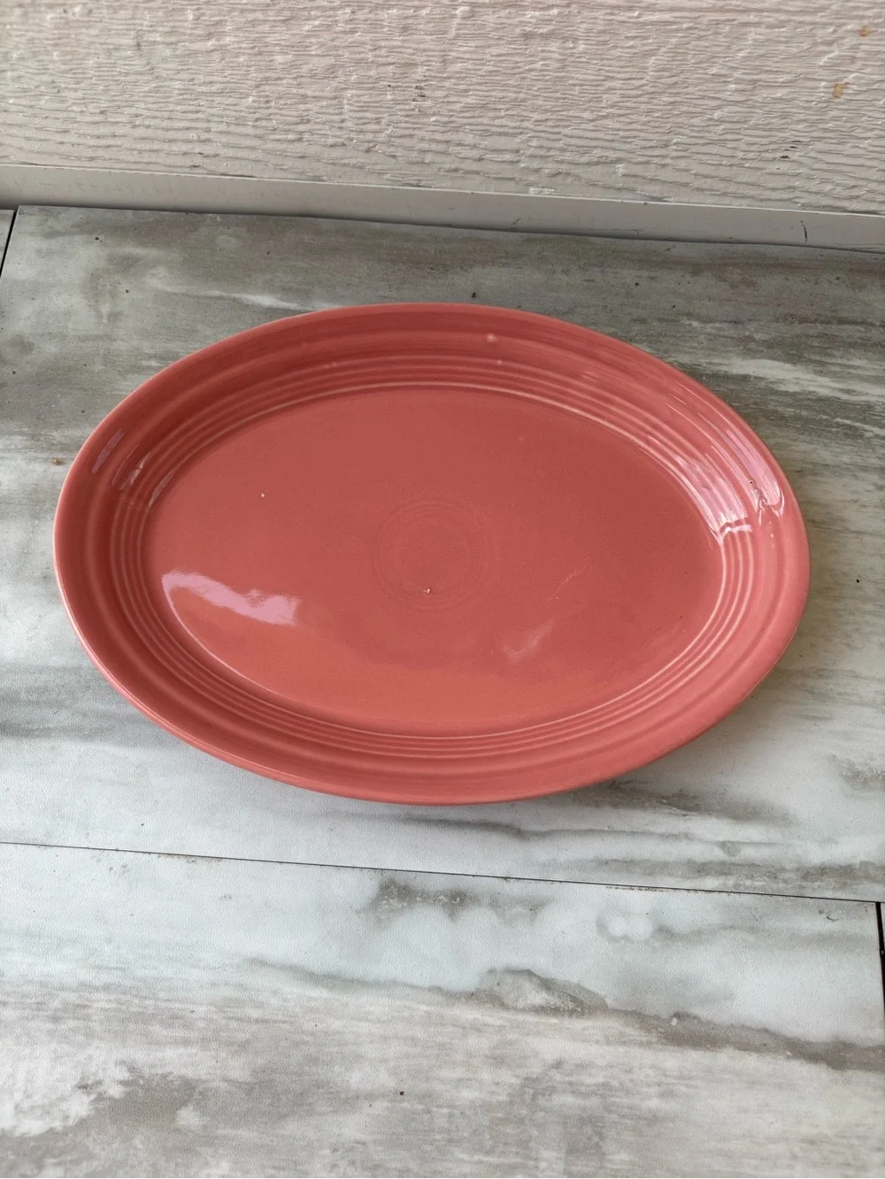 Fiestaware Pink 9.5” x 7” Oval Platter Tray Plate Kitchenware Dinnerware Classic